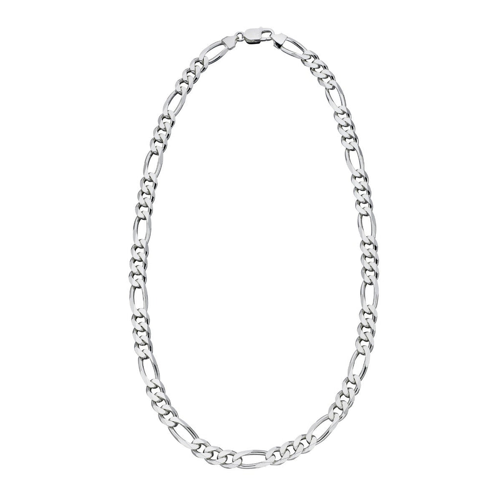 Gecko Jewellery Sterling Silver Heavyweight Figaro Chain Necklace – 51cm