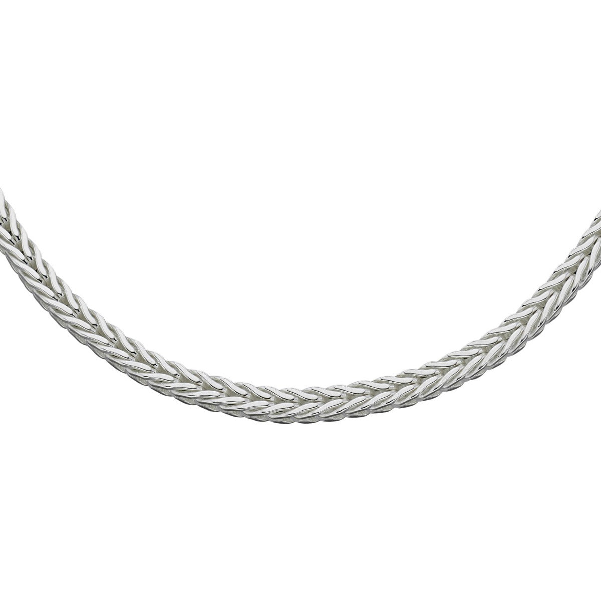 Beginnings 925 Sterling Silver Heavyweight Foxtail Chain Necklace – 51cm
