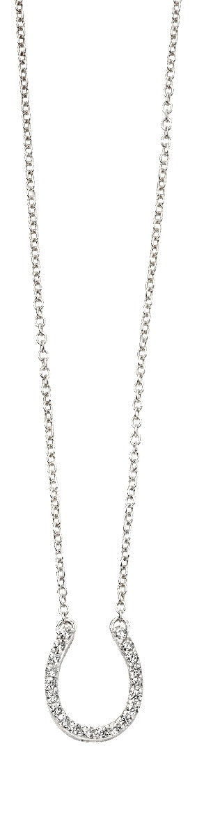 Gecko Jewellery Horse Shoe Necklace with Cubic Zirconia – 42-47cm