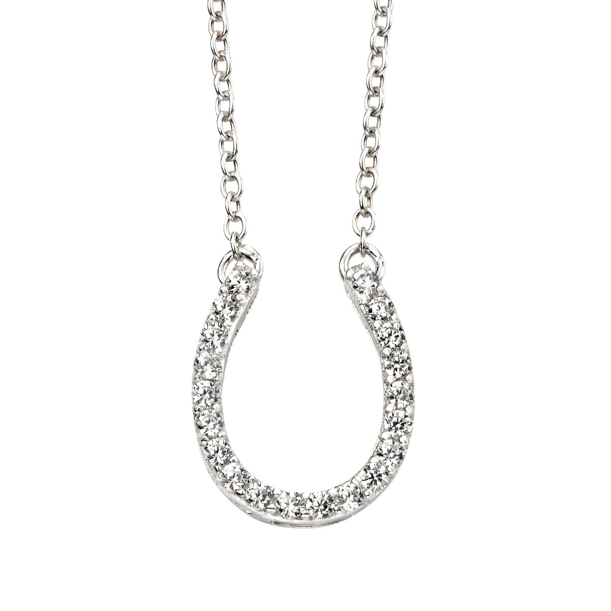 Gecko Jewellery Horse Shoe Necklace with Cubic Zirconia – 42-47cm