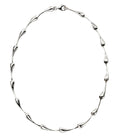 Gecko Jewellery Sterling Silver Organic Elongated Droplet Necklace – 42cm