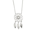 Beginnings Sterling Silver Dream Catcher Necklace with Cubic Zirconia