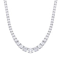 Diamonfire Graduated Zirconia Tennis Necklace in Sterling Silver