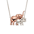 Gecko Jewellery Sterling Silver Mum and Baby Elephant Necklace