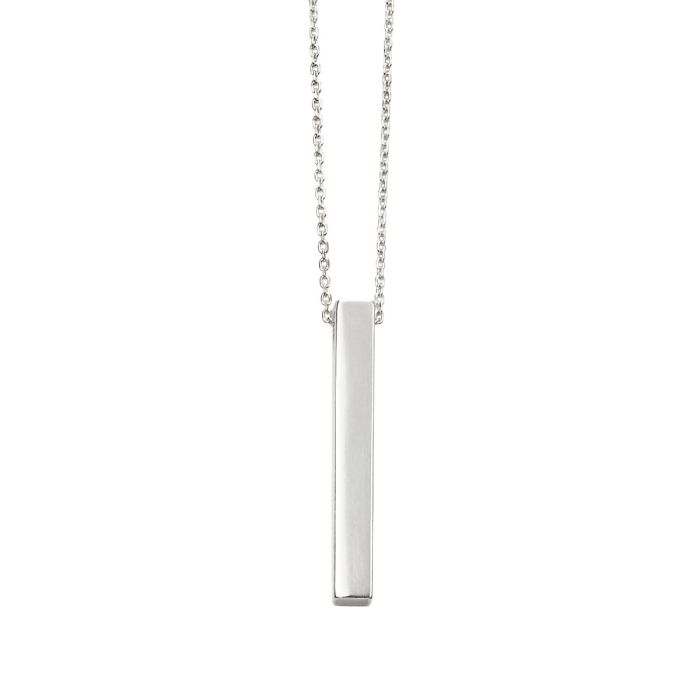 Gecko Jewellery Sterling Silver Engravable Vertical Bar Necklace