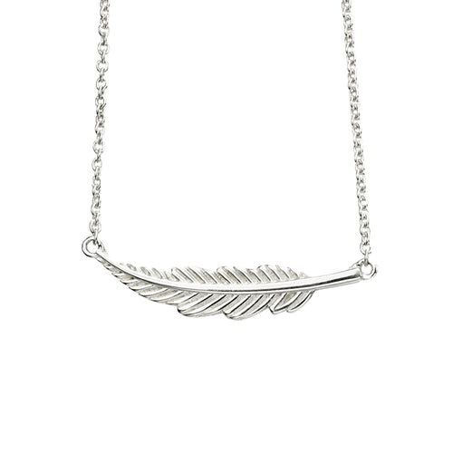 Sterling Silver Small Feather Necklace – Gecko Jewellery Retail
