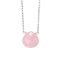 Gecko Jewellery Pink Chalcedony Teardrop Necklace in Sterling Silver