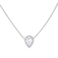 Gecko Jewellery Teardrop Halo Necklace – Sterling Silver & Cubic Zirconia