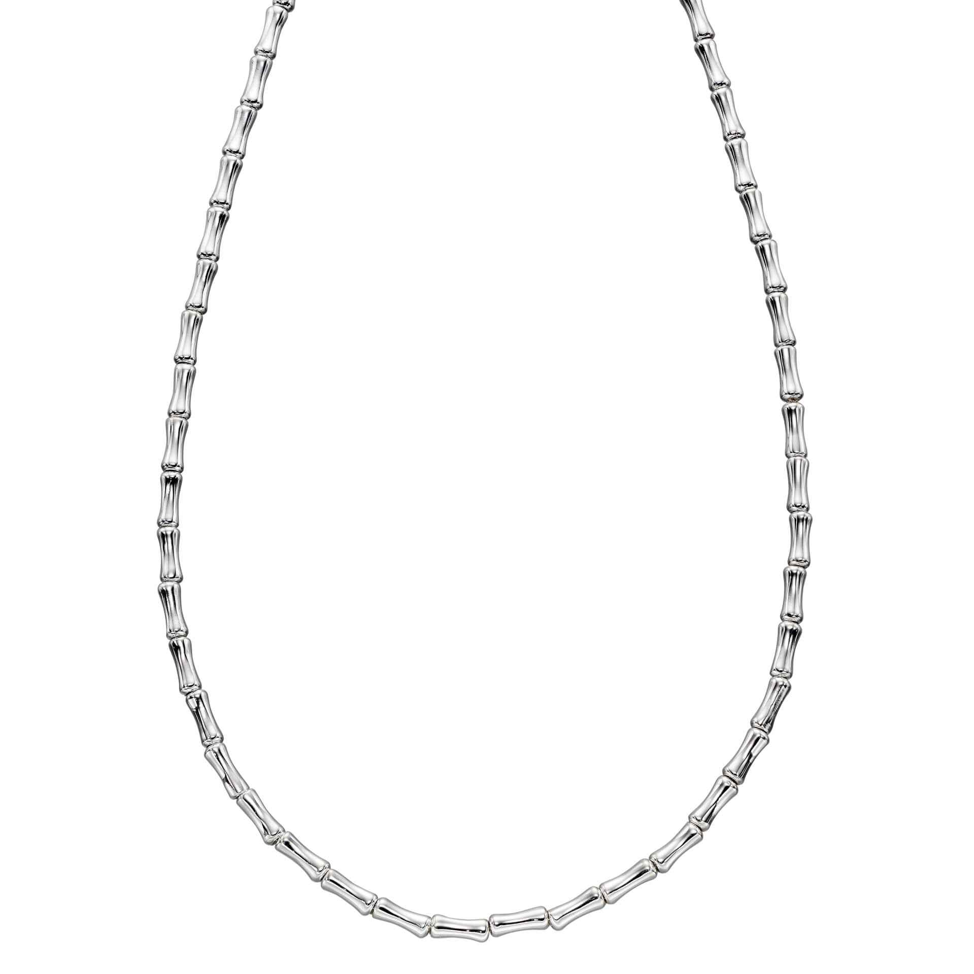 Gecko Jewellery Bamboo Tennis Necklace in Polished Sterling Silver