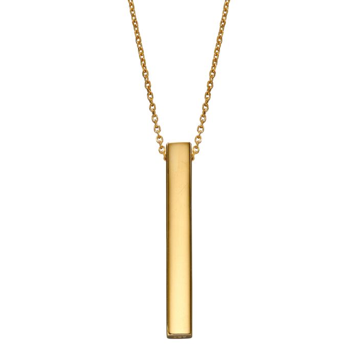 Gecko Jewellery Sterling Silver Engravable Vertical Bar Necklace