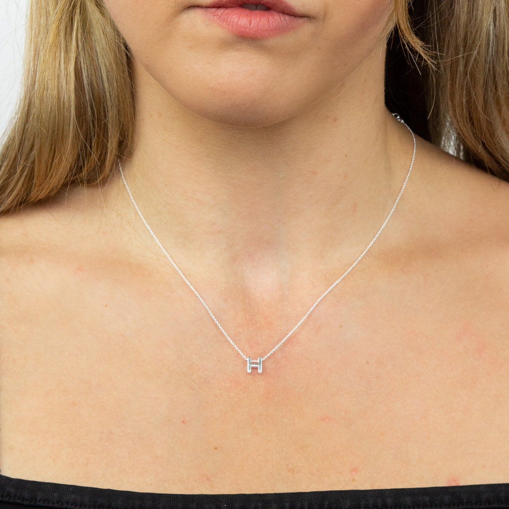 Gecko Jewellery Sterling Silver Initial Necklace - Personalised Gift