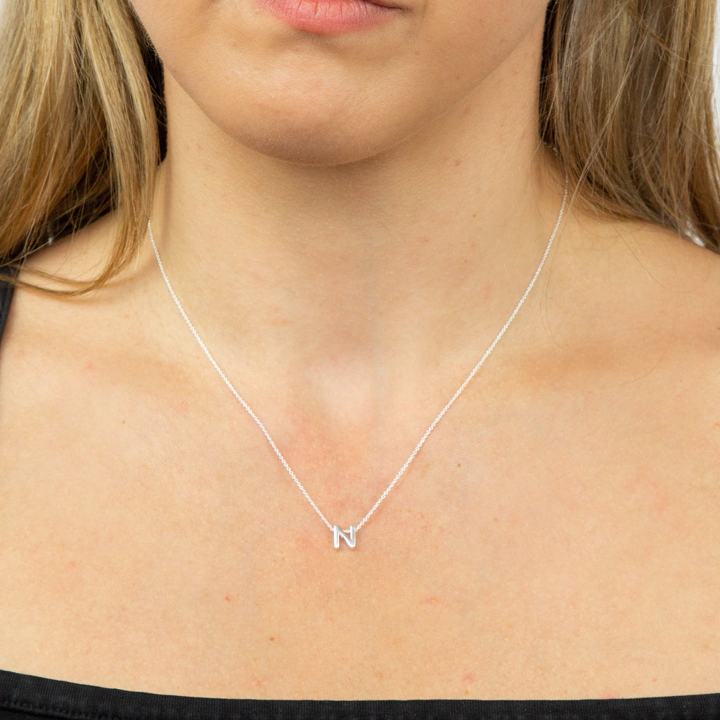 Gecko Jewellery Sterling Silver Initial Necklace - Personalised Gift