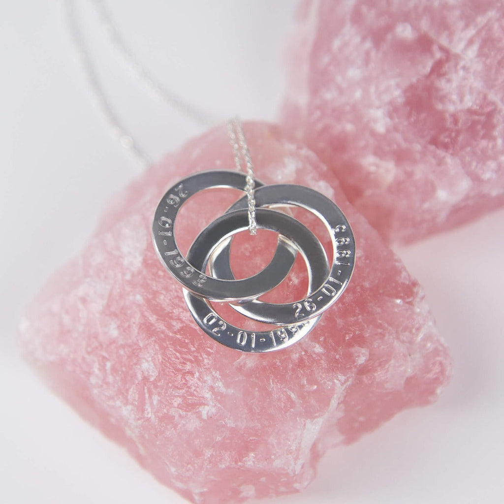 Gecko Jewellery – Triple Interlinked Circles Necklace in Sterling Silver