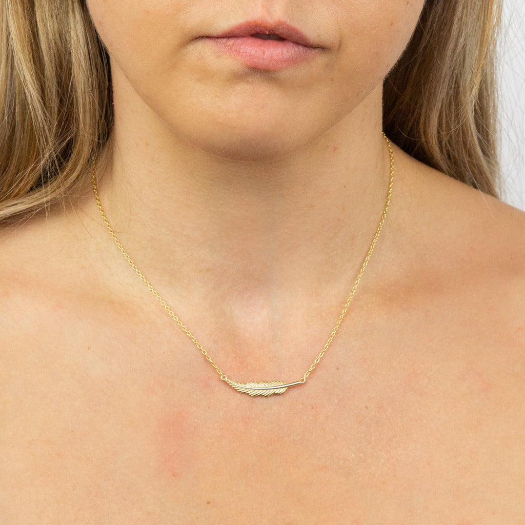 Sterling Silver Small Feather Necklace – Gecko Jewellery Retail