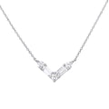 Diamonfire V Shaped Zirconia Necklace | Sterling Silver & Platinum Plated