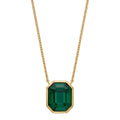 Gecko Jewellery Elongated Octagon Crystal Necklace in Sterling Silver