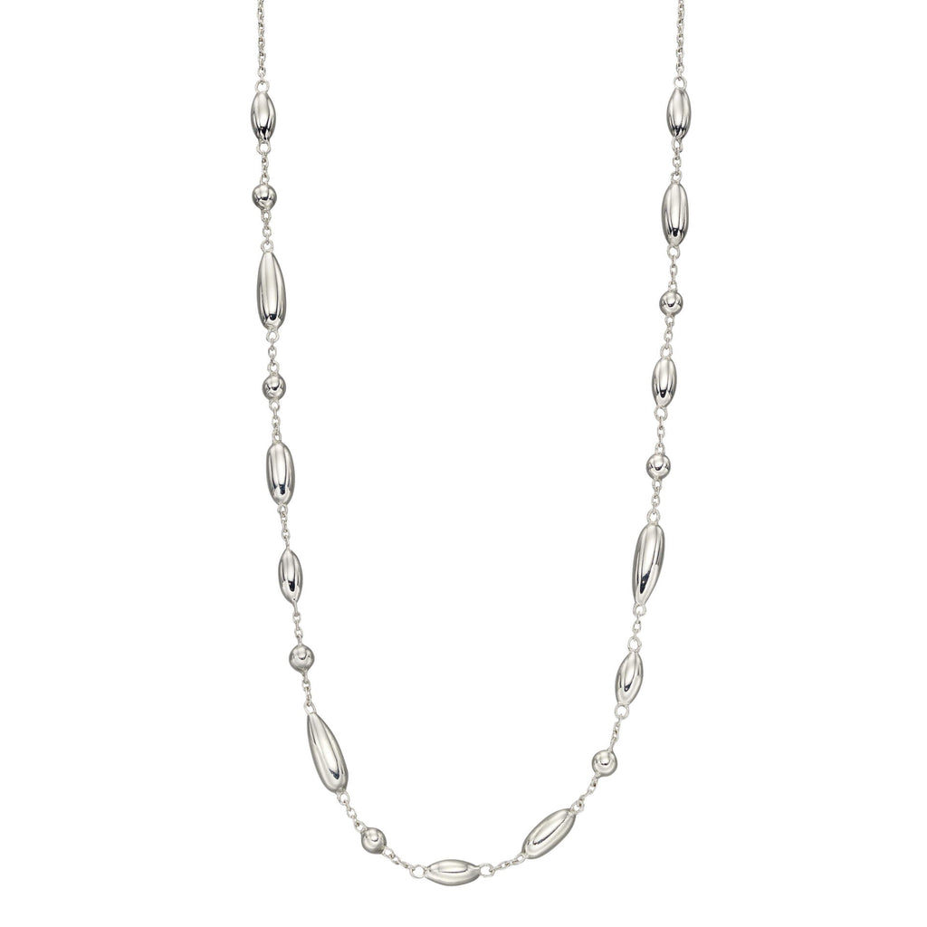 Gecko Jewellery Flower Bud Station Necklace – Sterling Silver 46cm