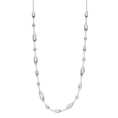 Gecko Jewellery Flower Bud Station Necklace – Sterling Silver 46cm