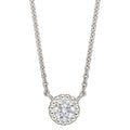 Gecko Jewellery Millegrain Edge Cubic Zirconia Necklace in Silver