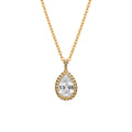 Gecko Jewellery Recycled Sterling Silver Cubic Zirconia Teardrop Necklace