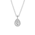 Gecko Jewellery Recycled Sterling Silver Cubic Zirconia Teardrop Necklace
