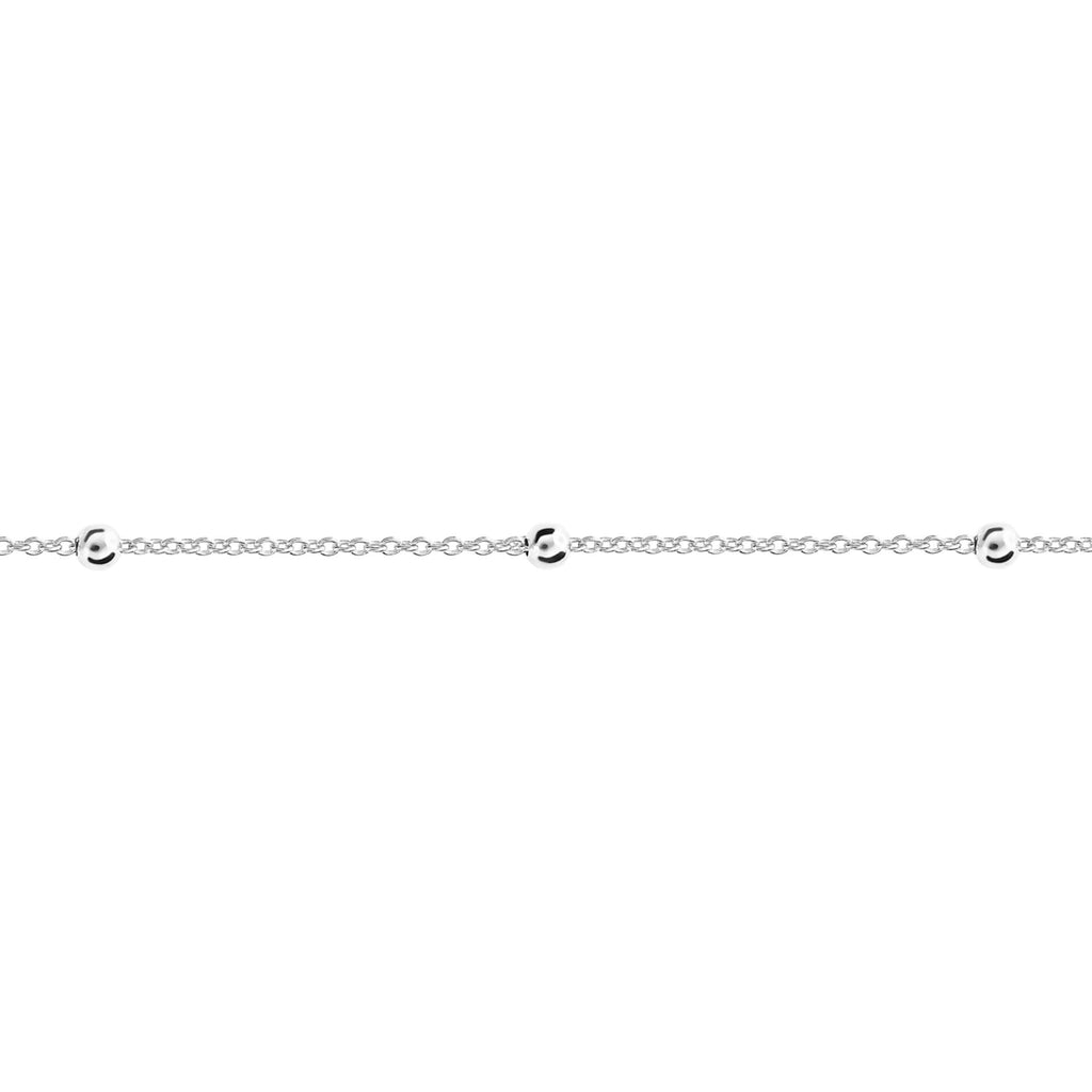 Gecko Jewellery Sterling Silver Fine Trace and Ball Chain – 41-46cm