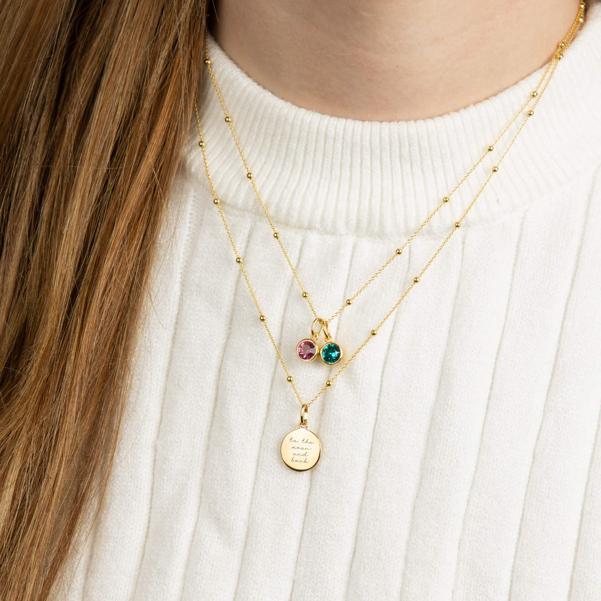 Crystal Birthstone Charm – Sterling Silver Pendant by Gecko Jewellery