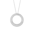 Diamonfire Pave Swirl Open Circle Necklace in Sterling Silver