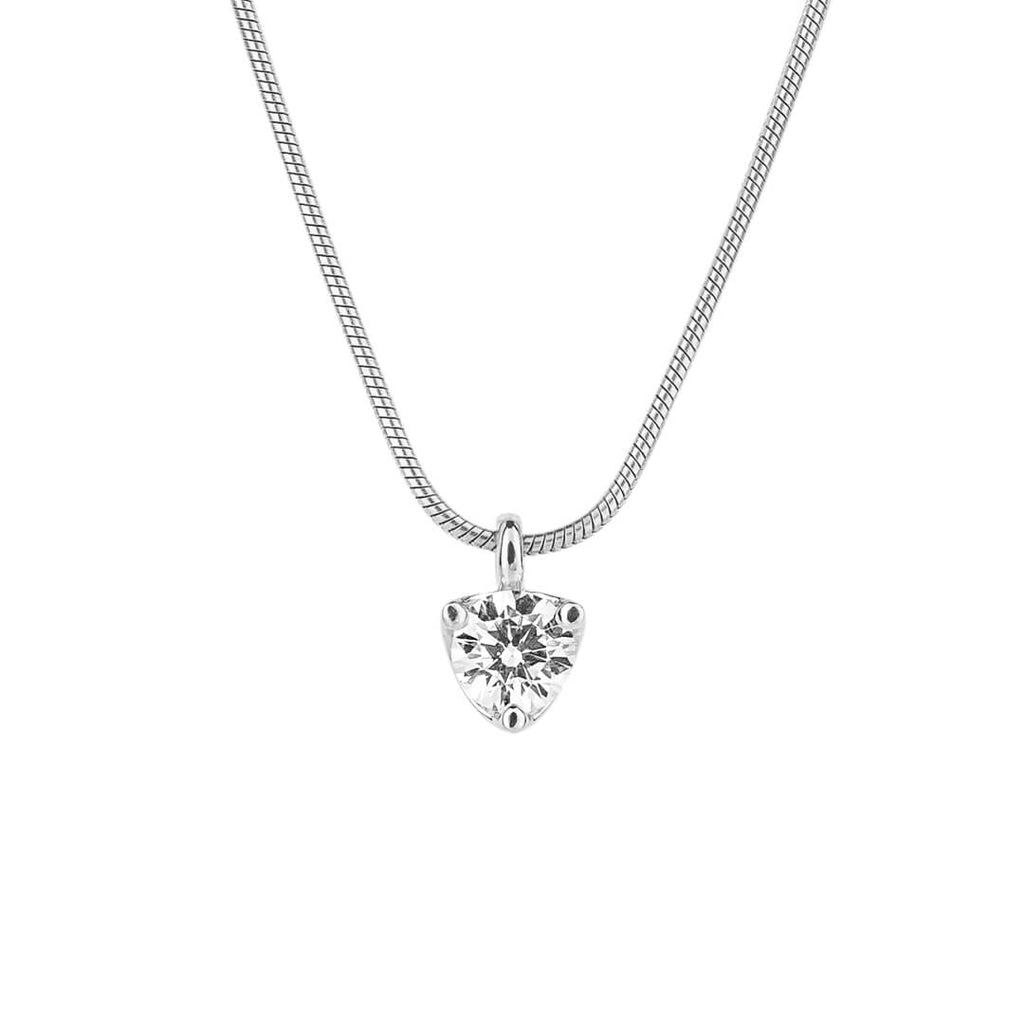 Gecko Jewellery Three Claw Snake Chain Necklace with Zirconia – 45cm