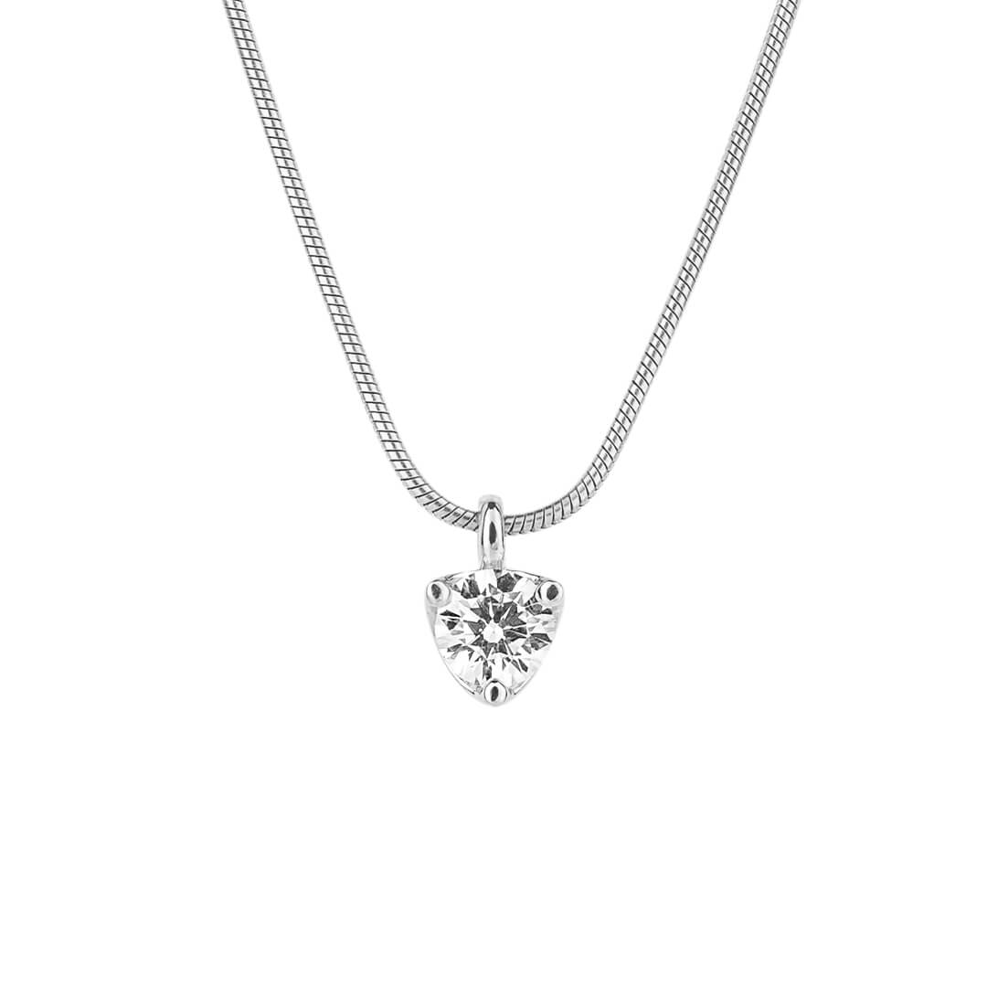 Gecko Jewellery Three Claw Snake Chain Necklace with Zirconia – 45cm