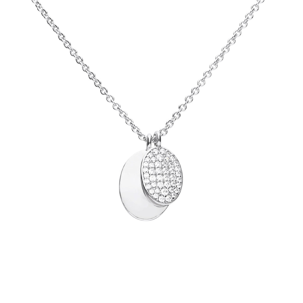 Gecko Jewellery Engravable Tag Necklace with Pave Zirconia – 45cm