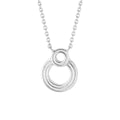 Gecko Jewellery Ridged Double Open Circle Necklace - Sterling Silver