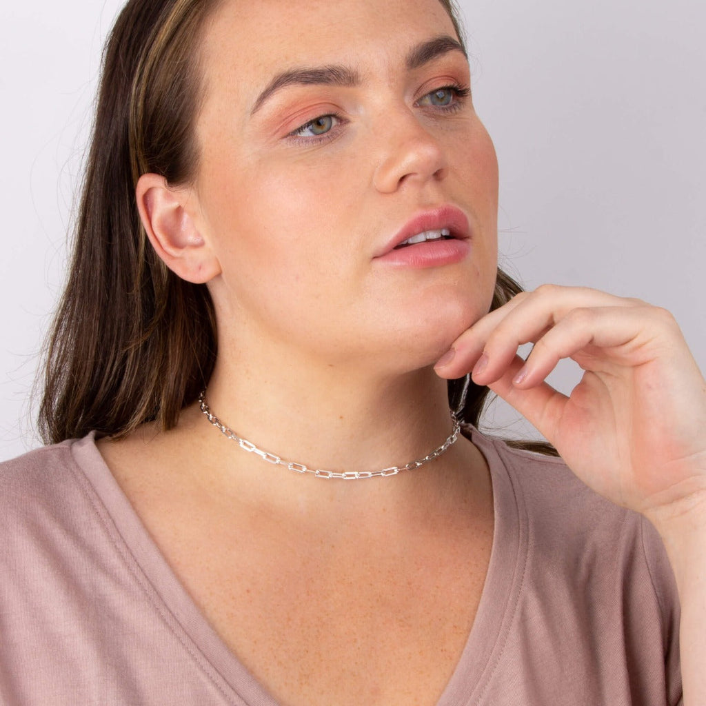 Gecko Jewellery Recycled Sterling Silver Open Link Charm Carrier Necklace