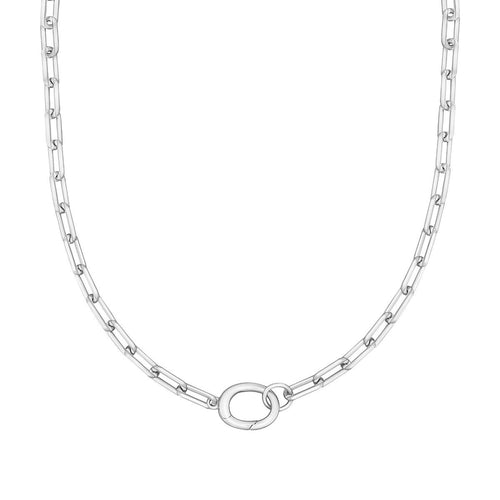 Gecko Jewellery Recycled Sterling Silver Open Link Charm Carrier Necklace