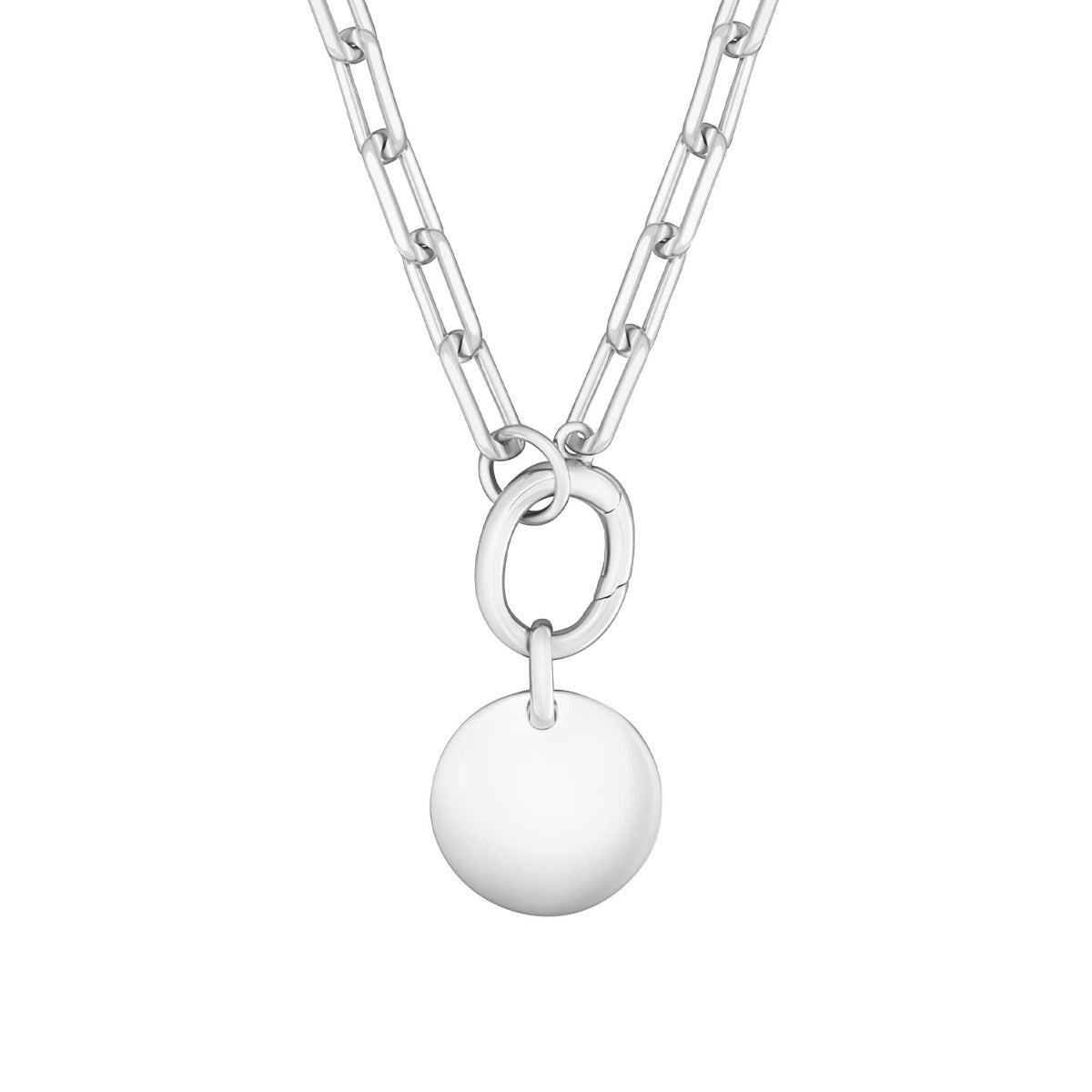 Gecko Jewellery Recycled Sterling Silver Open Link Charm Carrier Necklace