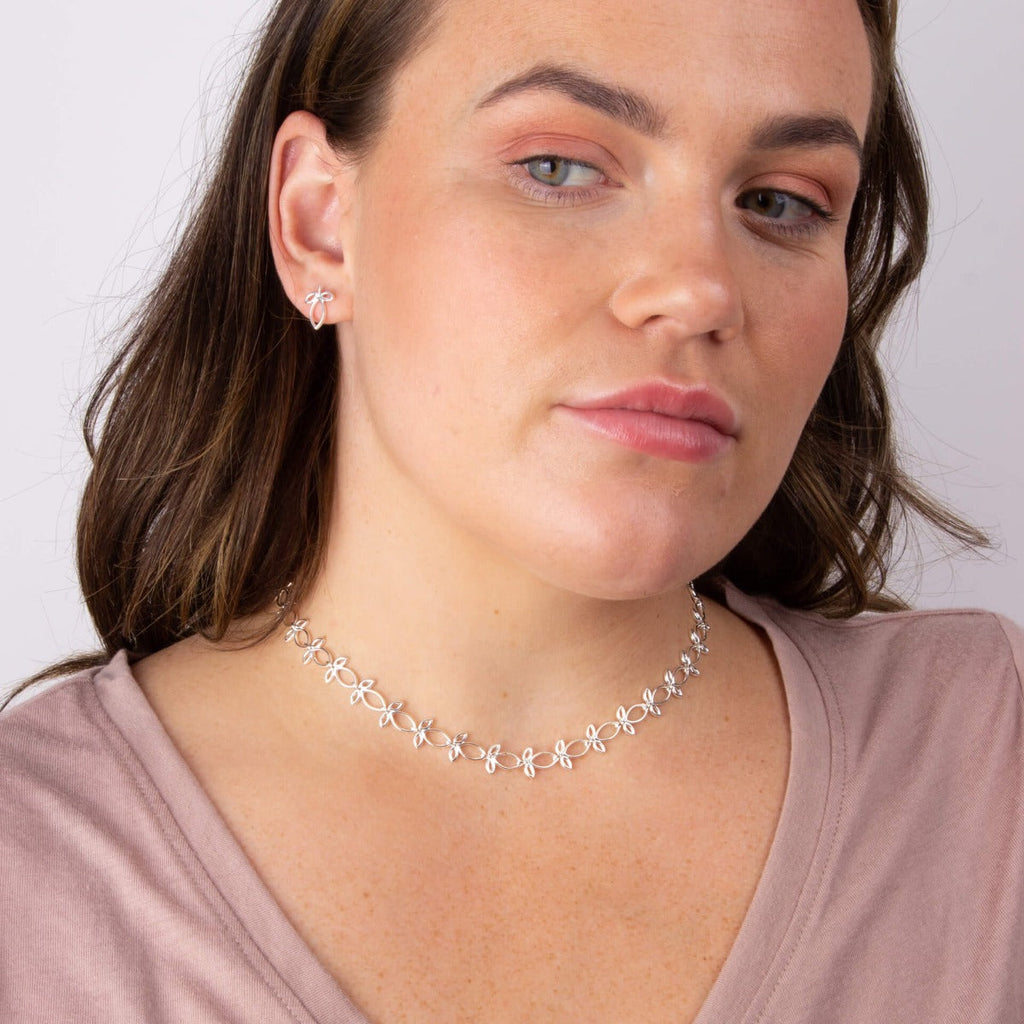 Gecko Jewellery Leaf Trio Chain Necklace | Recycled Sterling Silver