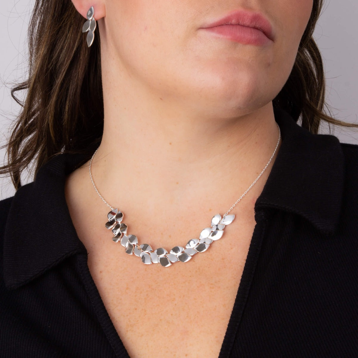 Gecko Jewellery Flowing Petals Necklace – Recycled Sterling Silver