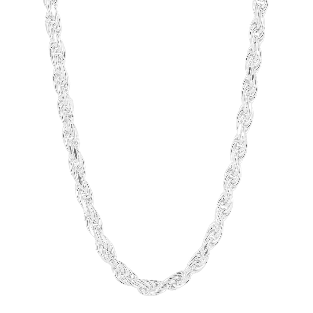 Gecko Jewellery Sterling Silver Diamond Cut Rope Chain Necklace – 51cm