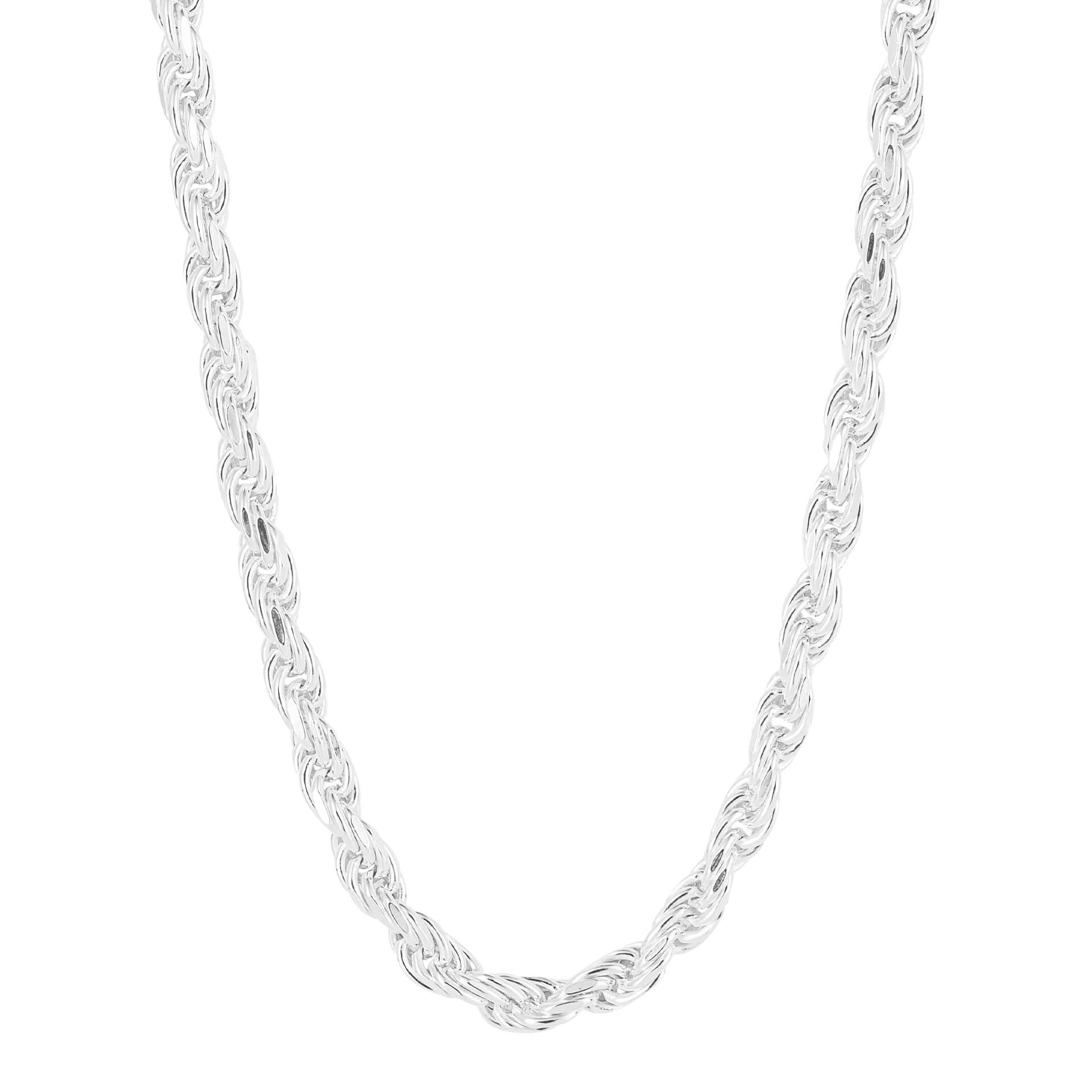 Gecko Jewellery Sterling Silver Diamond Cut Rope Chain Necklace – 51cm