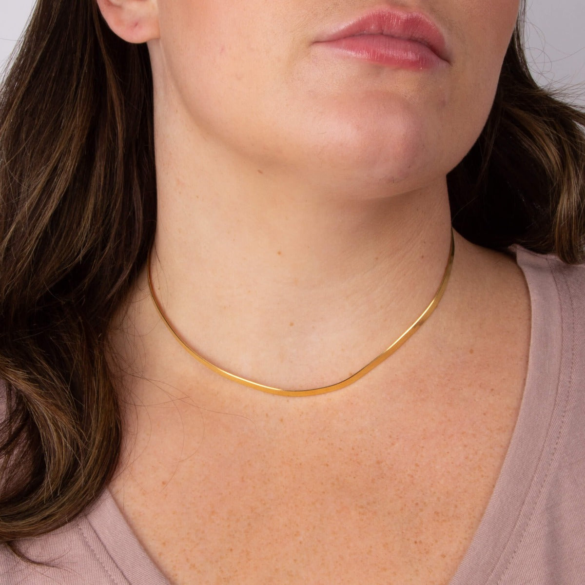 Gecko Jewellery Sterling Silver Flat Herringbone Chain Necklace – 40-46cm