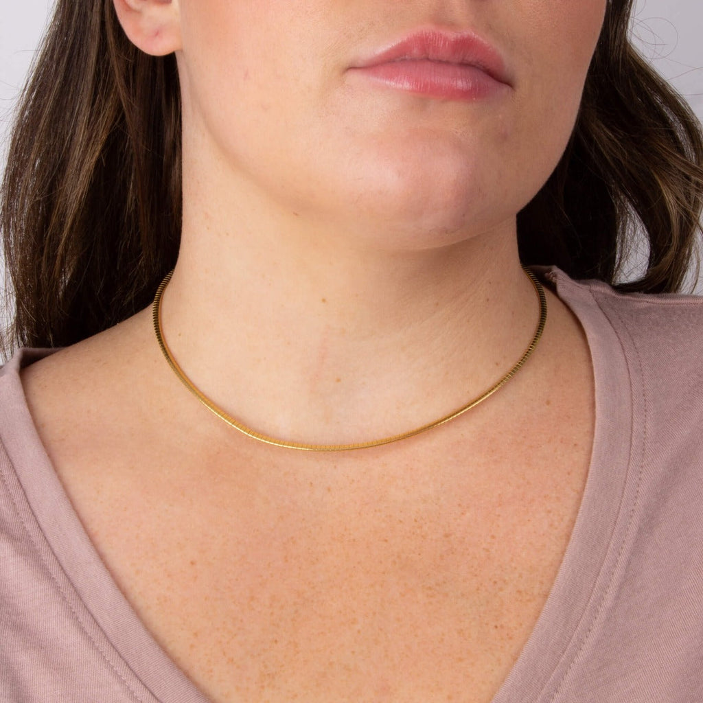 Gecko Jewellery Sterling Silver Omega Chain Necklace – 40cm-46cm