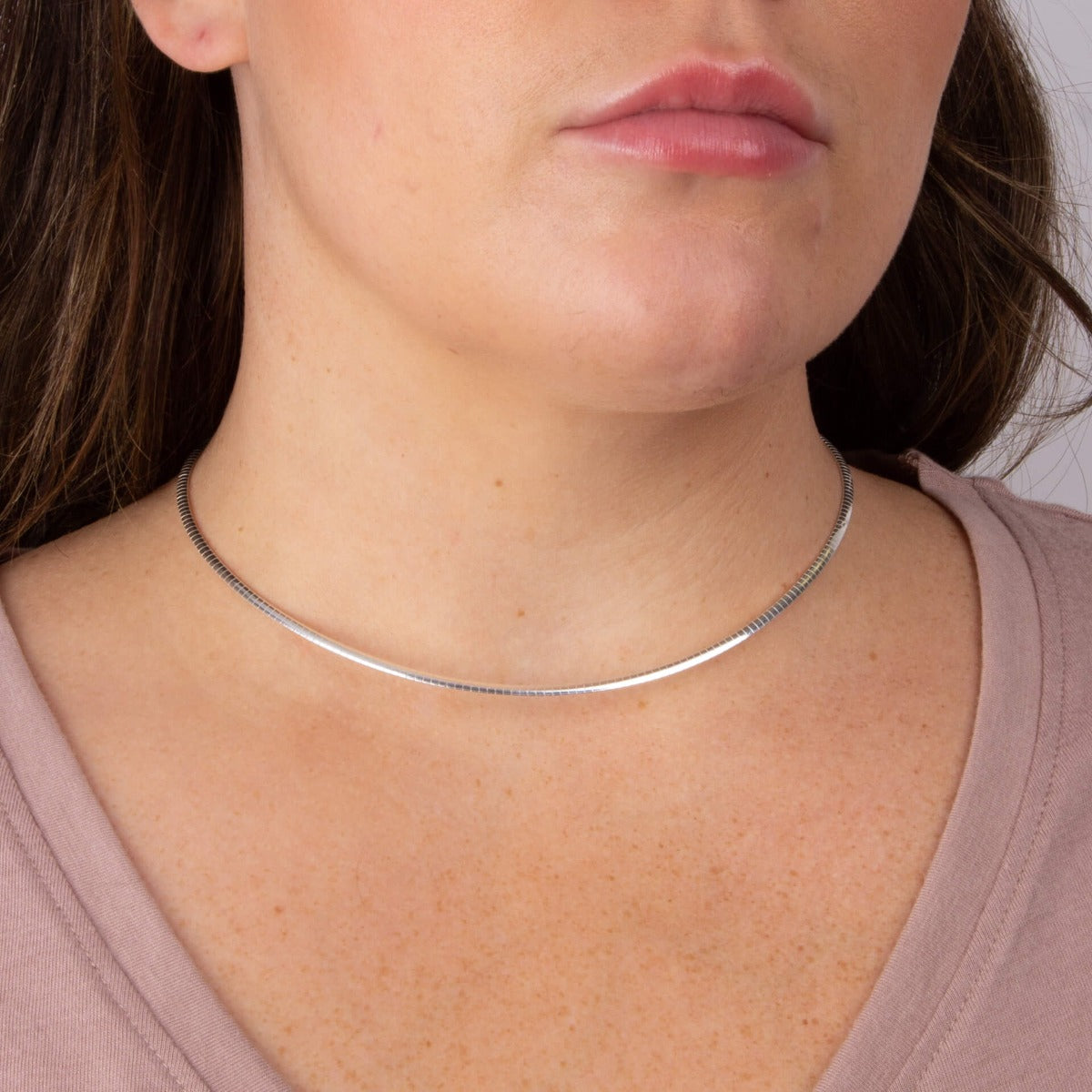 Gecko Jewellery Sterling Silver Omega Chain Necklace – 40cm-46cm