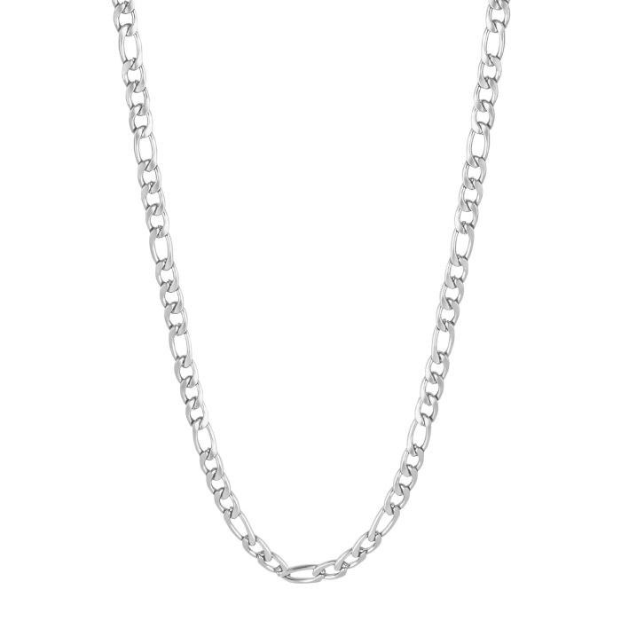 Gecko Jewellery Figaro Link Chain Necklace | Stainless Steel - 50cm