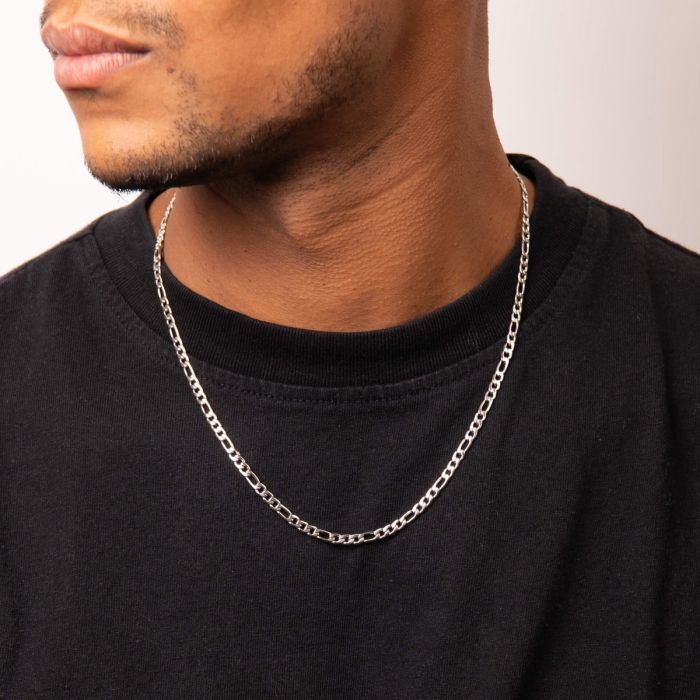 Gecko Jewellery Figaro Link Chain Necklace | Stainless Steel - 50cm