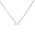 Gecko Jewellery Floating Baguette Zirconia Necklace in Sterling Silver