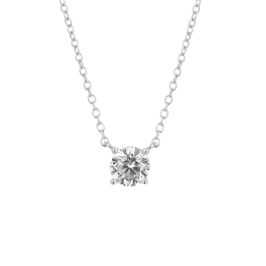 Gecko Jewellery Four Claw Solitaire Necklace | Sterling Silver Zirconia