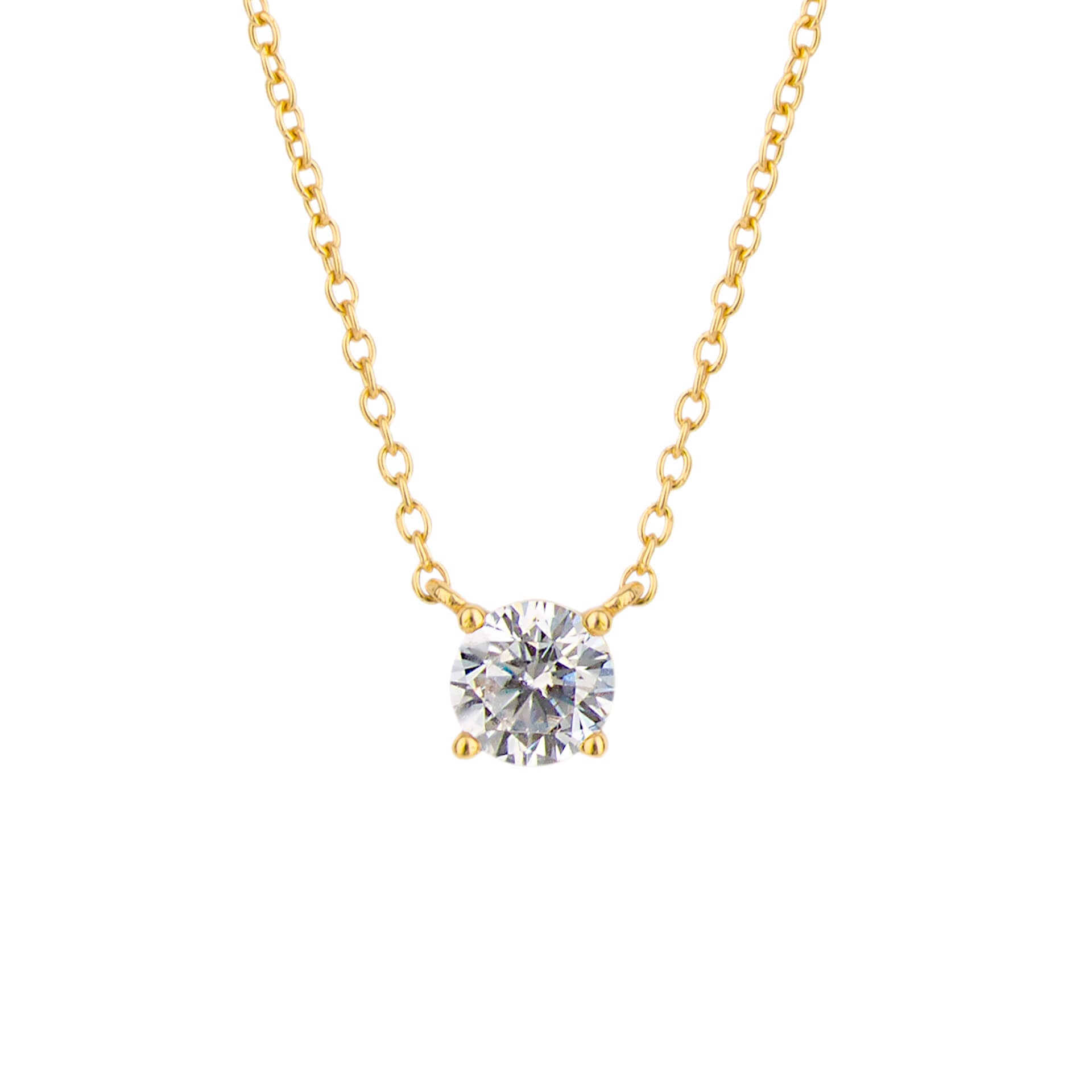 Gecko Jewellery Four Claw Solitaire Necklace | Sterling Silver Zirconia