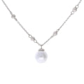 Gecko Jewellery Shell Pearl Station Necklace in Plated Sterling Silver