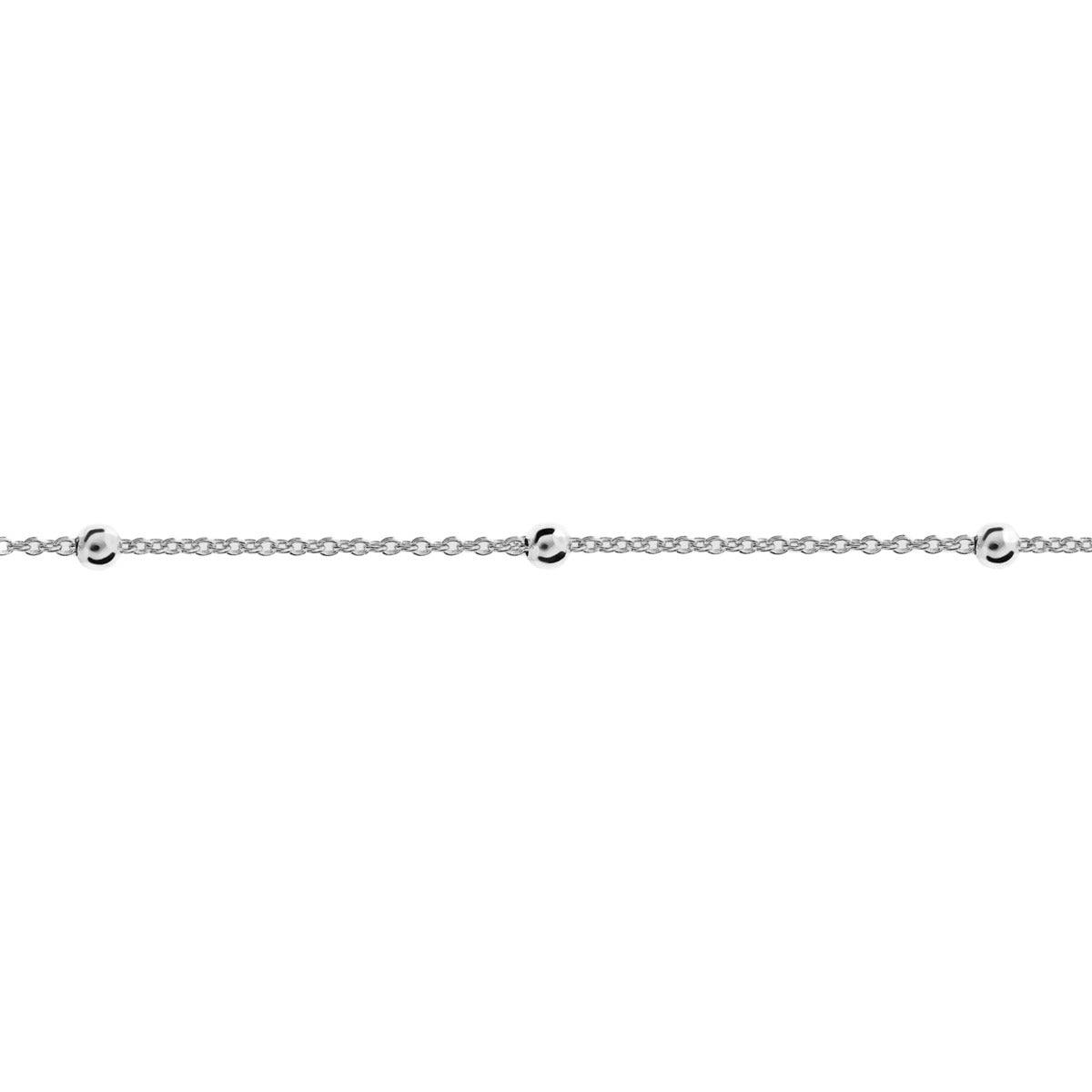 Gecko Jewellery Sterling Silver Fine Trace and Ball Chain – 41-46cm