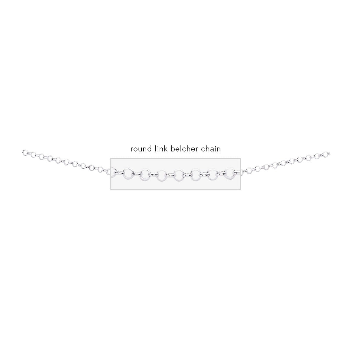 Gecko Jewellery Sterling Silver Round Belcher Chain with Bolt Ring